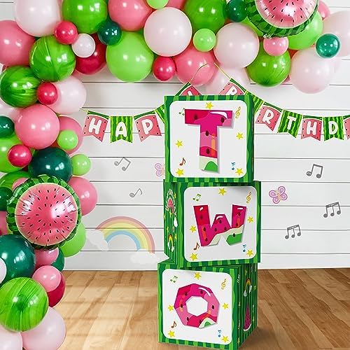 Cartoon Melon 2nd Birthday Balloon Gift Boxes Decor