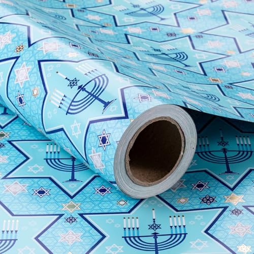 RUSPEPA Hanukkah Wrapping Paper Jumbo Roll 24x100ft