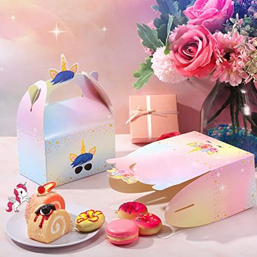 Leinuosen Unicorn Party Favor Boxes 24 Pieces