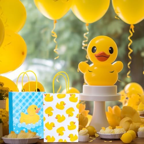 FYSUIMU 24Pcs Yellow Duck Gift Bags with Handles