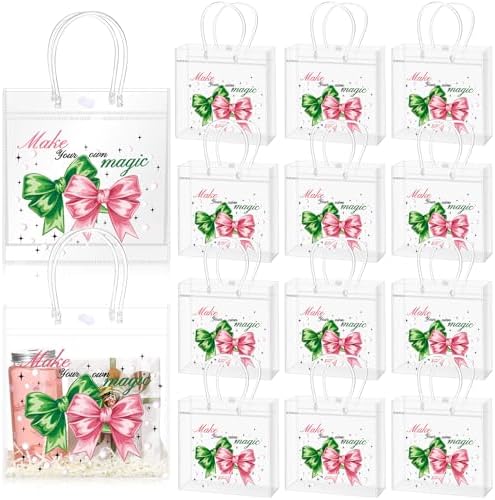 Gaillty 12 Pcs Witch Theme PVC Clear Gift Bags with Handles