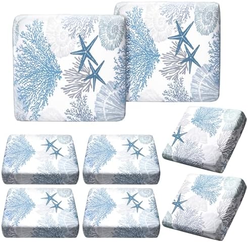 Hosuly 8 Pcs Summer Sofa Cushion Covers