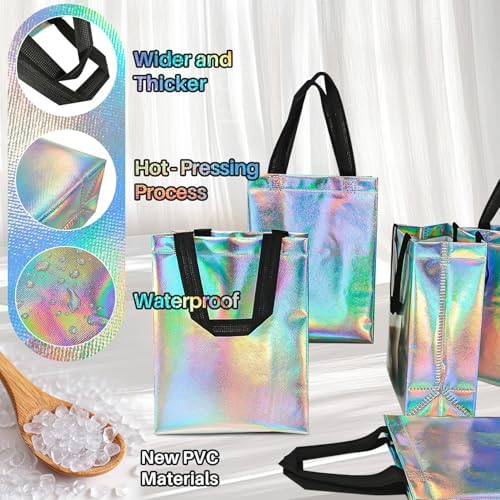 MAQIHAN 8PCS Iridescent Gift Bags with Handles