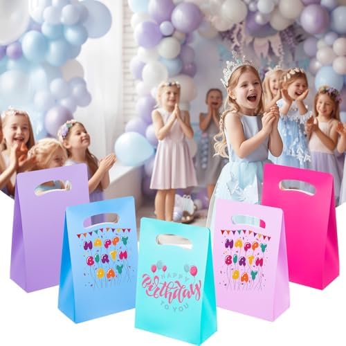 UnicoPak 15 Pack Pastel Goodie Bags for Birthday Party