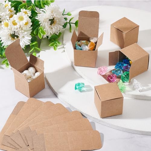 BENECREAT 50PCS Brown Paper Gift Boxes with Lids