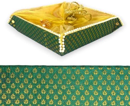 LOVENSPIRE 2ct Gift Basket Indian Mithai Box Brocade Organizer