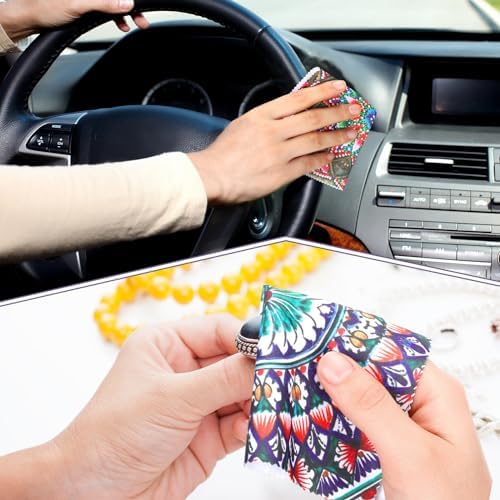 24 Pcs Mandala Microfiber Cleaning Cloths for Glasses