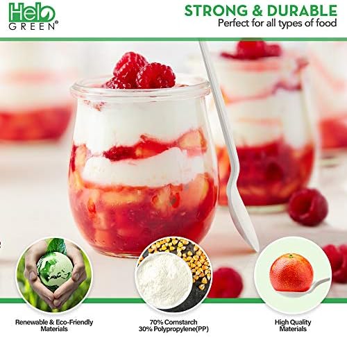 HeloGreen 50 Pack Eco-Friendly 7 Inch Tea Spoons