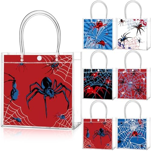 24 Pcs Spider Clear Gift Bags with Handles