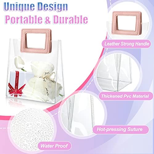 15 Pack Clear Gift Bags with Handles for Events