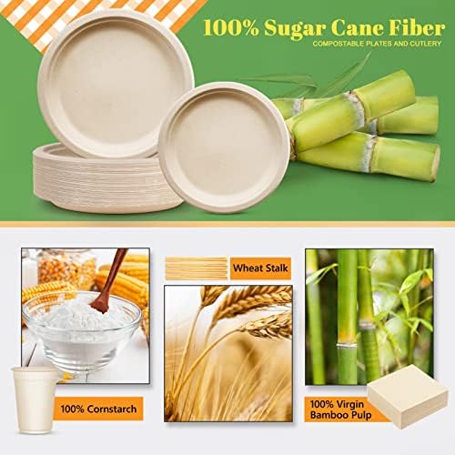 Gezond 400 Piece Compostable Paper Plates Set