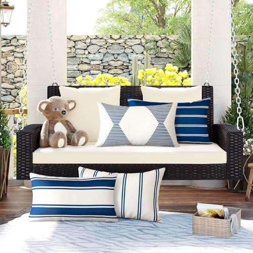 OTOSTAR Waterproof Pillow Covers 12x20 Inch Pack of 4 Navy Blue