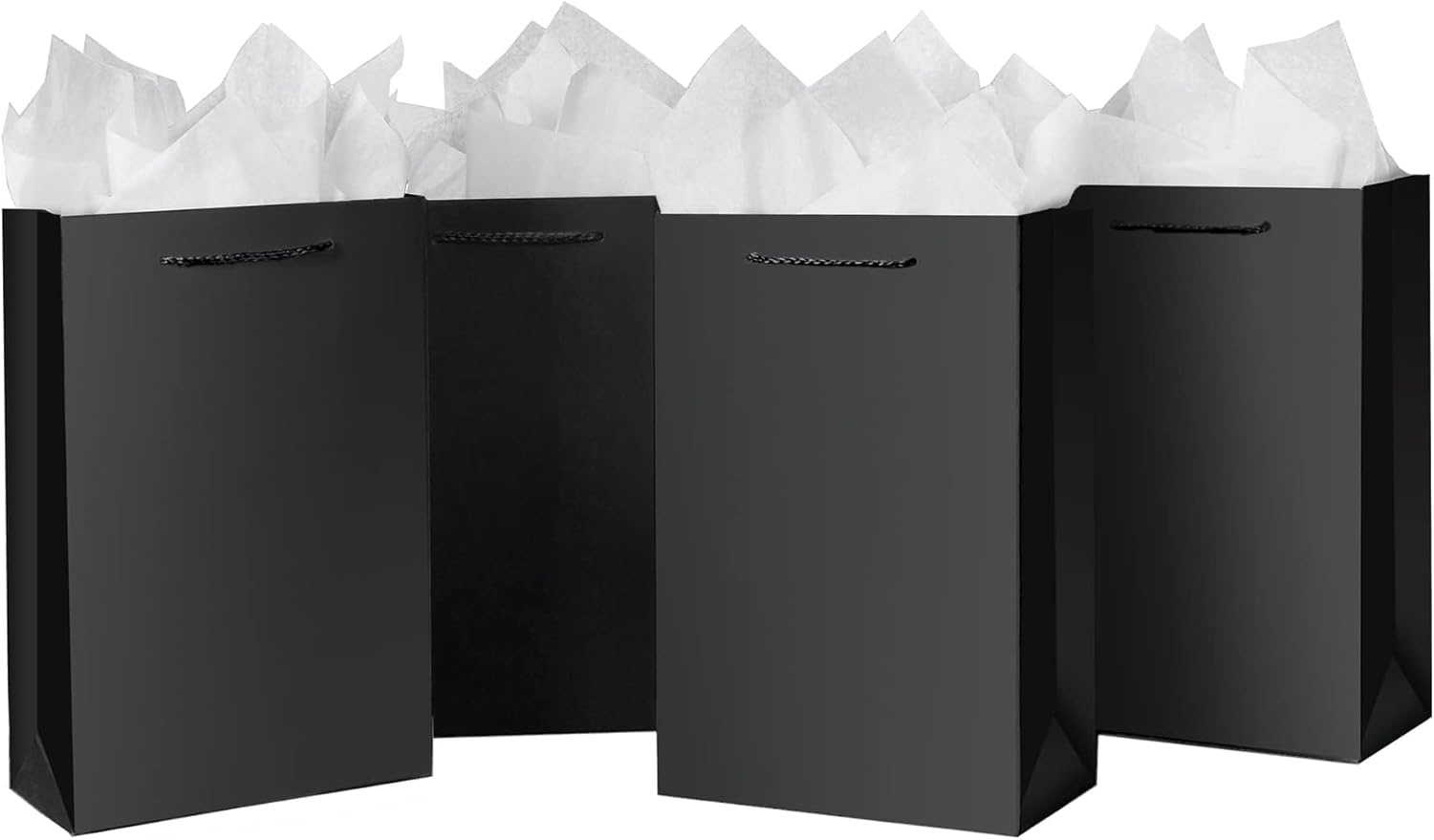 SHIPKEY 10 Pcs Black Gift Bags with Handles