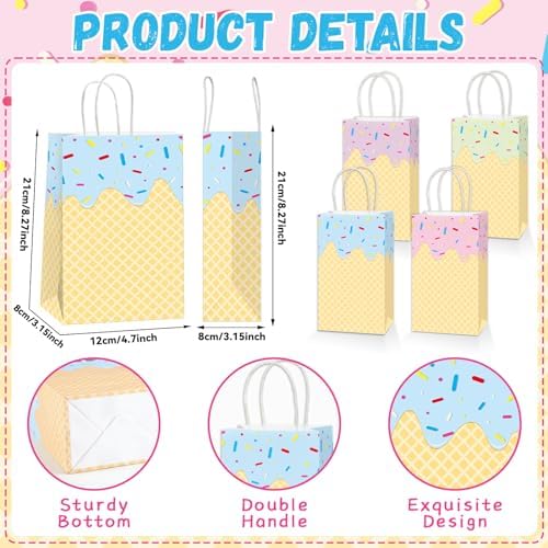 16Pcs Ice Cream Gift Bags with Handles