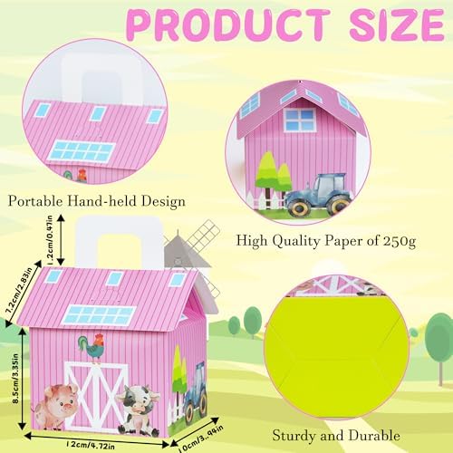 16 Piece Pink Farm Animal Themed Candy Gift Box Set