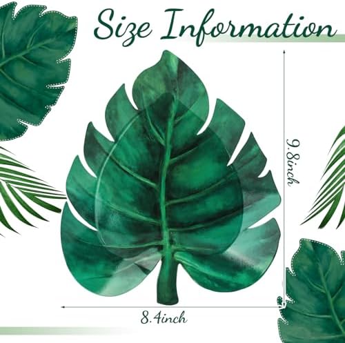 Zonon 50 Pcs Leaf Shaped Paper Plates 98 Inch