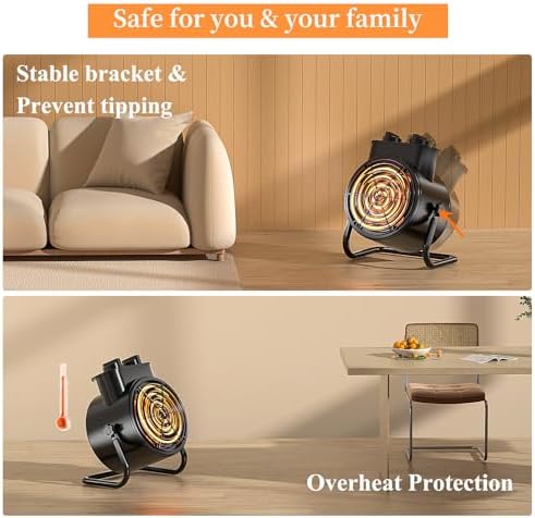 VCJ Portable Space Heater with 3 Modes and Thermostat