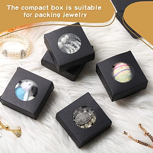 100 Pcs Black Soap Boxes with Window Gift Wrappers
