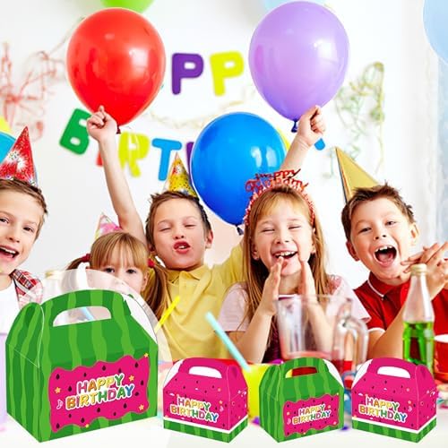Wegymer Cartoon Watermelon Party Favor Boxes 16Pcs