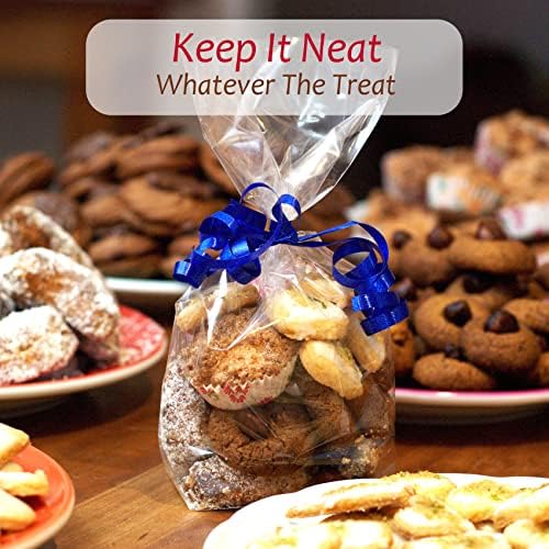 Morepack Gusseted Flat Bottom Cellophane Bags 50Pcs 4x2x8 Inches