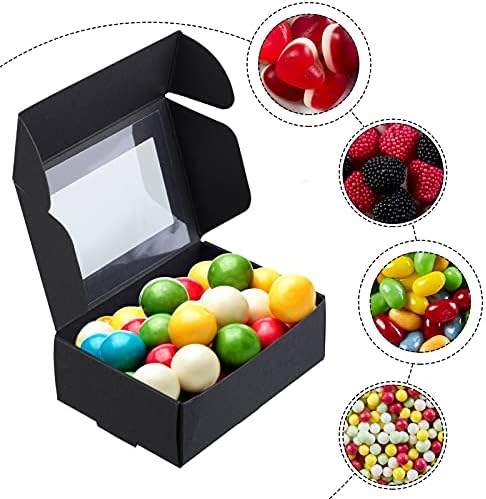 Zonon 30 Pcs Mini Kraft Soap Boxes with Window Black