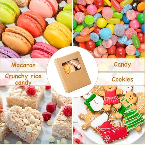 Spakon 30 Pcs Mini Kraft Soap Boxes with Window