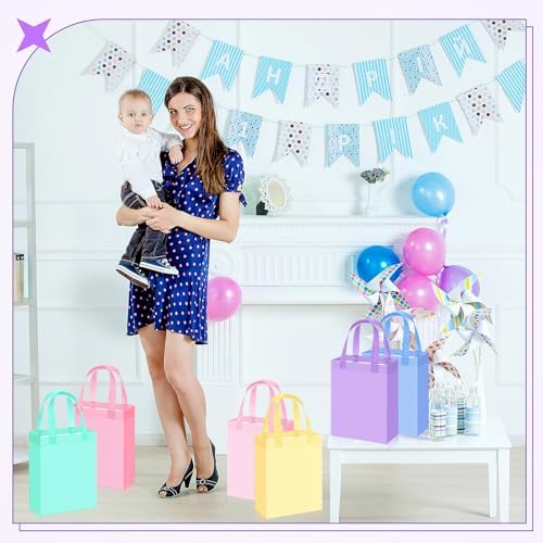 Sunnymove 36 Pcs Pastel Gift Bags with Handles