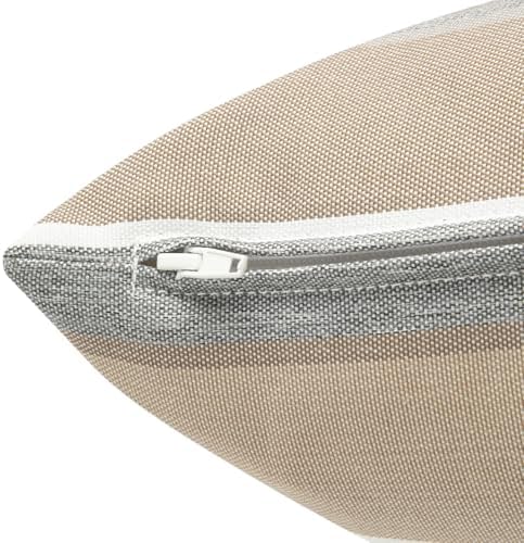 FUNHOME Outdoor Throw Pillows Set of 2 Gray Stripe