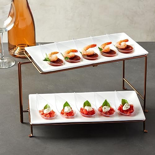 Juvale 72-Piece Mini Appetizer Set - Clear Plastic Plates and Tear Drop Spoons