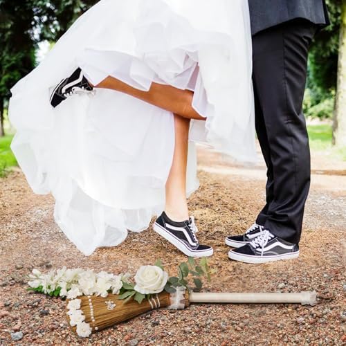 Yiytrees Wedding Broom DIY Kit with Artificial Roses and Ribbons