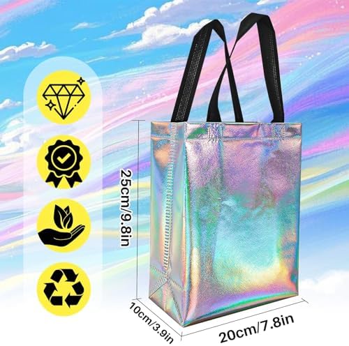 MAQIHAN 8PCS Iridescent Gift Bags with Handles