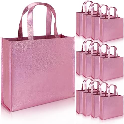 PHOGARY 12 Large Pink Gift Bags with Handles