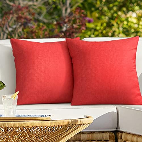 Pack of 2 18x18 Inch Red Waterproof Pillow Covers