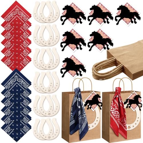Jeere 12 Piece Western Cowboy Gift Bags Set