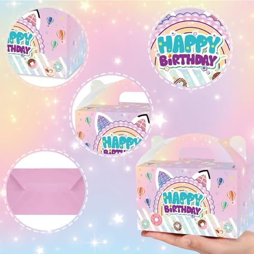 16 Pcs Cartoon Cat Theme Gift Bags With Handles