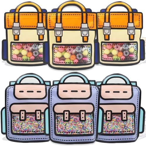 30 Pack Cartoon Gift Bags with Handle Reusable Ziplock