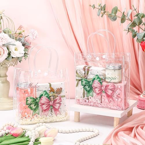 Gaillty 12 Pcs Witch Theme PVC Clear Gift Bags with Handles