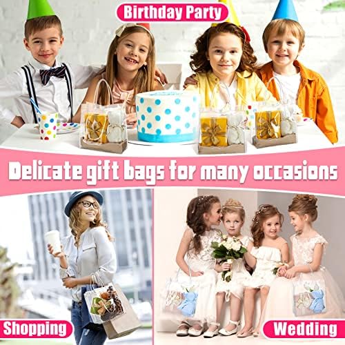 Saintrygo 80 Pcs Clear Plastic Gift Bags with Handles