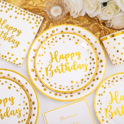 Supernal 350pcs Birthday Plates and Napkins Set