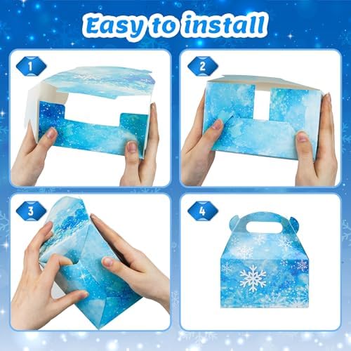 16Pcs Snowflake Gift Boxes for Winter Party Supplies