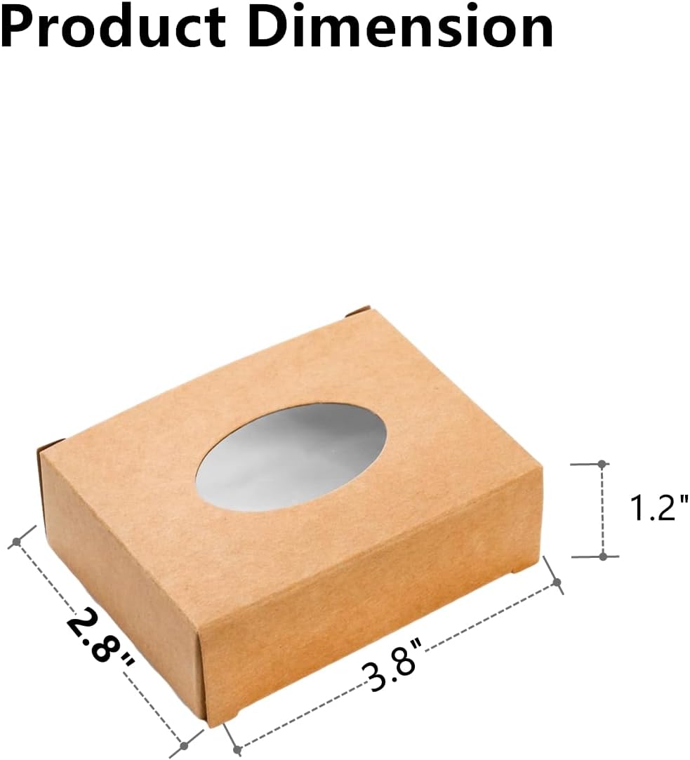 120 Pack Kraft Paper Soap Boxes with Window