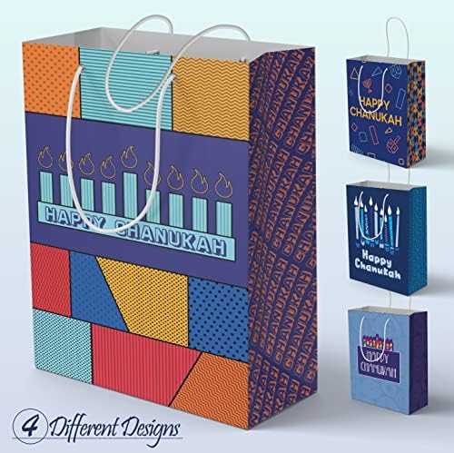 The Hanukkah Company Gift Bags - 4 Pack 5x8 Inch Blue