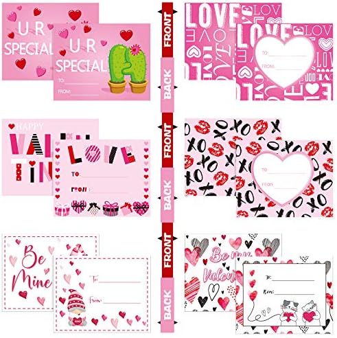 54-Piece Valentine Candy Cello Bags with Adhesive Toppers
