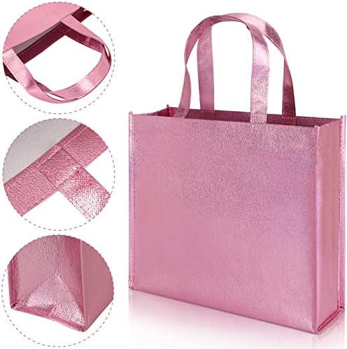 PHOGARY 12 Large Pink Gift Bags with Handles