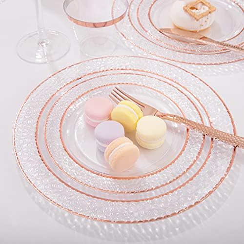 Ciaell 150PCS Rose Gold Plastic Plates Set