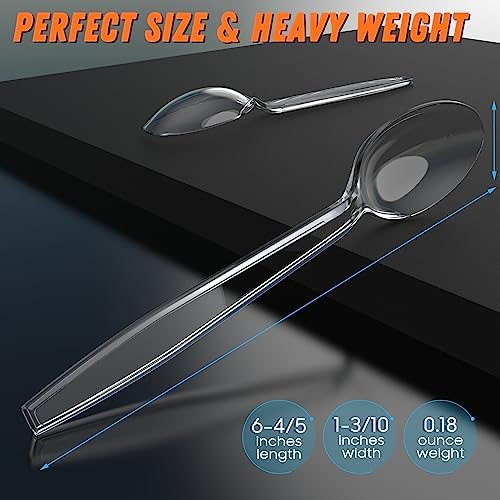 Dipoo 360pc 68 Inch Clear Plastic Spoons Heavy Duty BPA Free