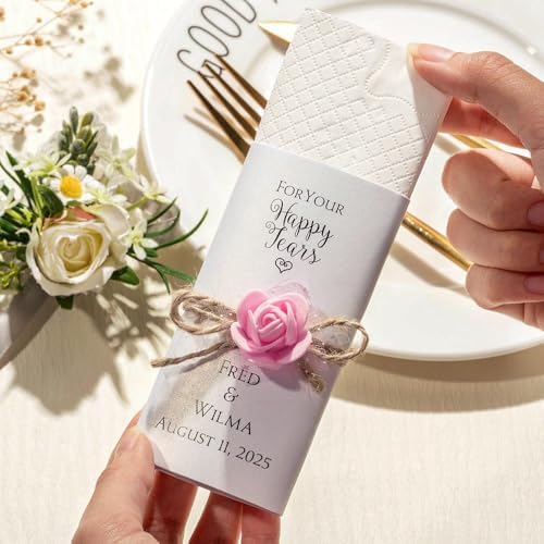 Callie Custom Wedding Tissues Pack with Names and Date