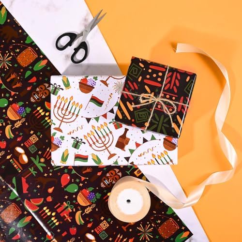 Sanixin 12 Sheet Black History Month Gift Wrap Paper