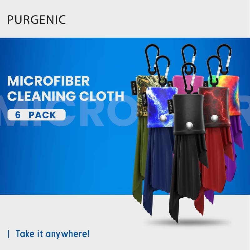 Purgenic Microfiber Cloth Glasses Wipes 6 Pack