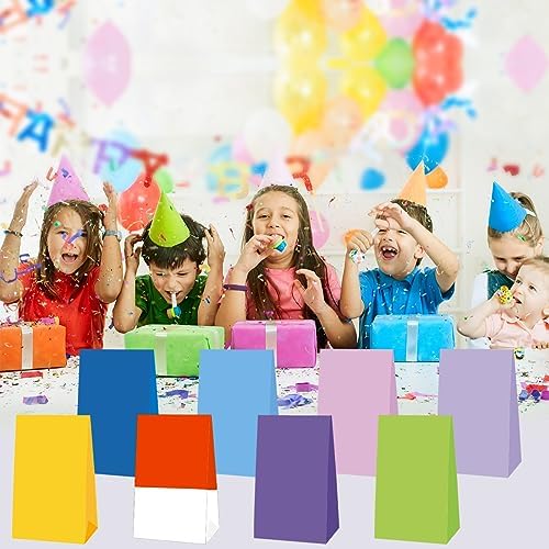 OULUN 16pcs Cartoon Party Bags Red Yellow Green Blue Purple